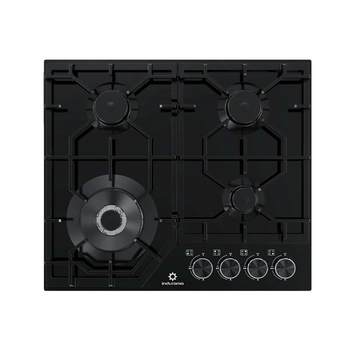 INDURAMA - Cocina Empotrable Indurama EGASI 604CGNE 4 Hornillas a Gas con Vidrio Templado