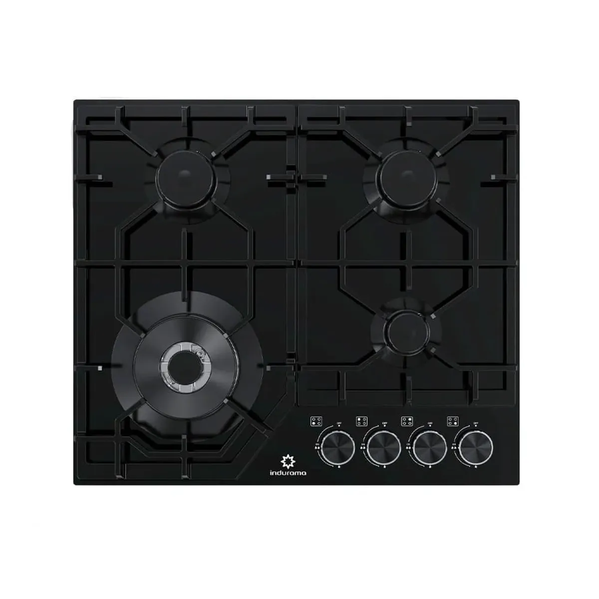 INDURAMA - Cocina Empotrable Indurama EGASI 604CGNE 4 Hornillas a Gas con Vidrio Templado