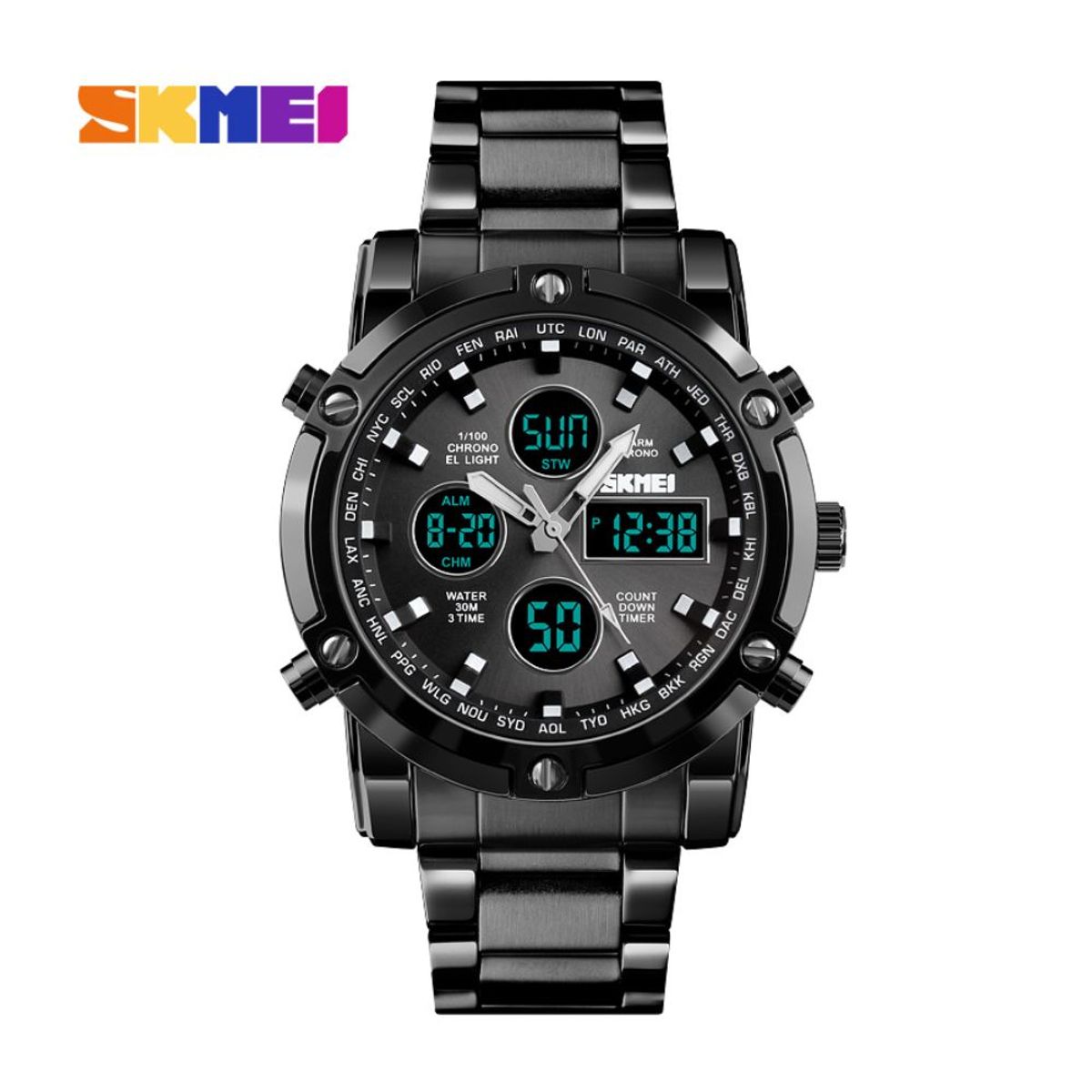 Skmei - Reloj Skmei 1389 Correa Acero Digital Analogico Analogo