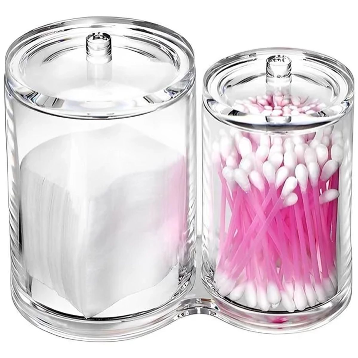 GENERICO - Organizador Acrílico de hisopo y algodón 2 tarros