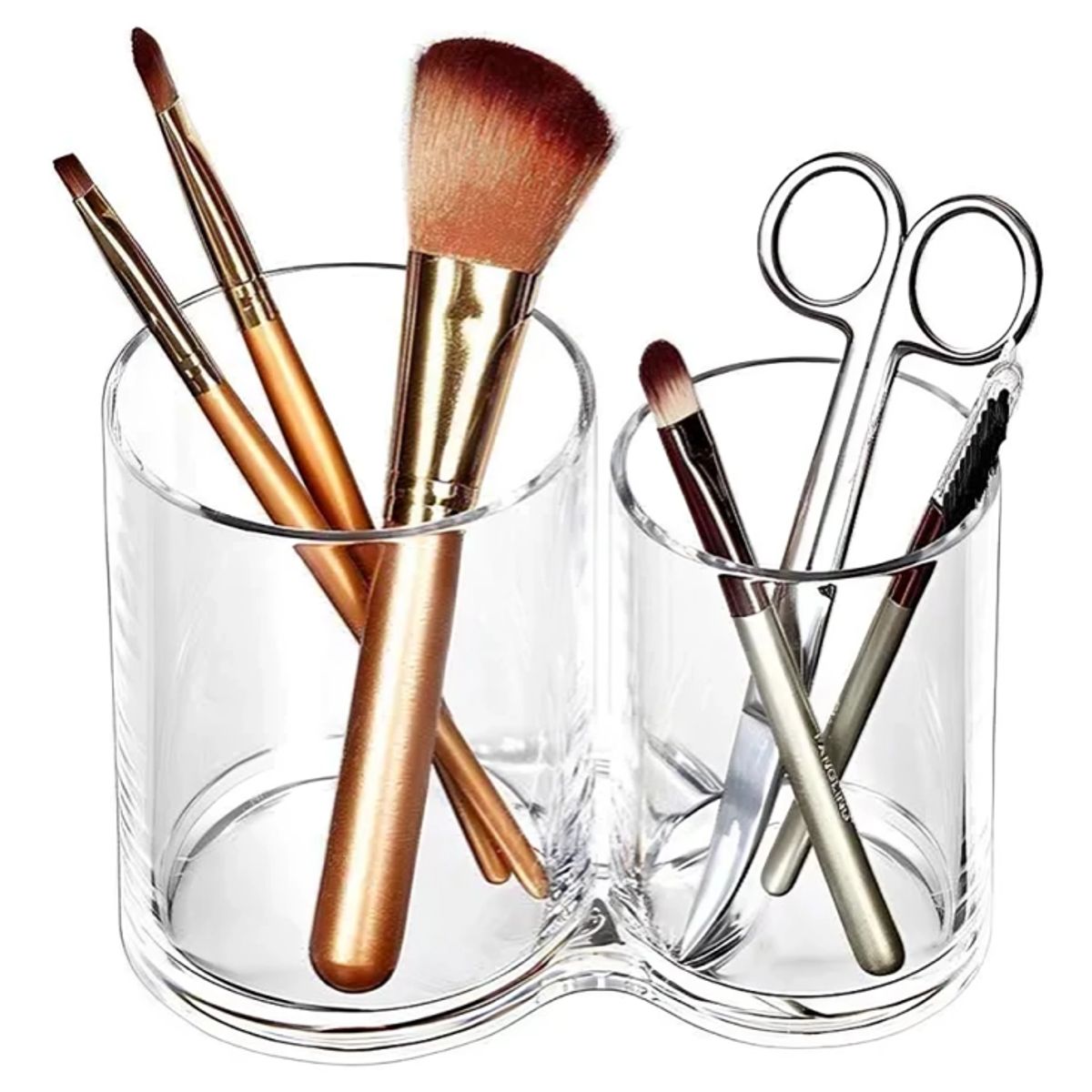 GENERICO - Organizador Acrílico de hisopo y algodón 2 tarros