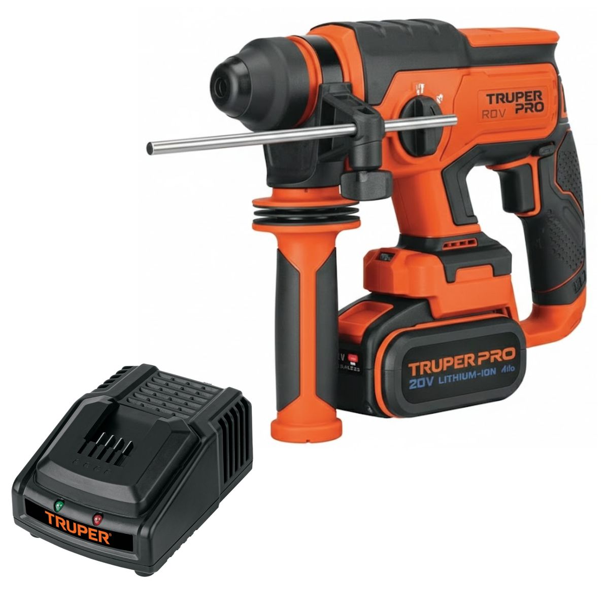 TRUPER - Rotomartillo percutor inalambrico brushless sds plus 20v, 2j, Bateria 4A 103263 truper pro