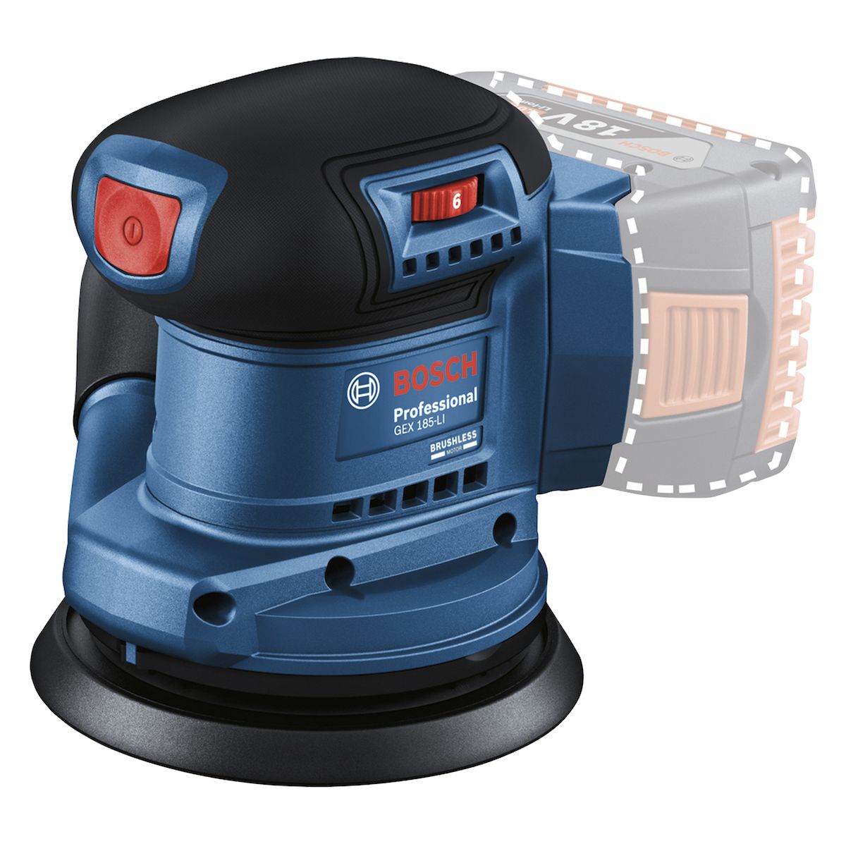 BOSCH - Lijadora Bosch Professional GEX 185-LI 18V