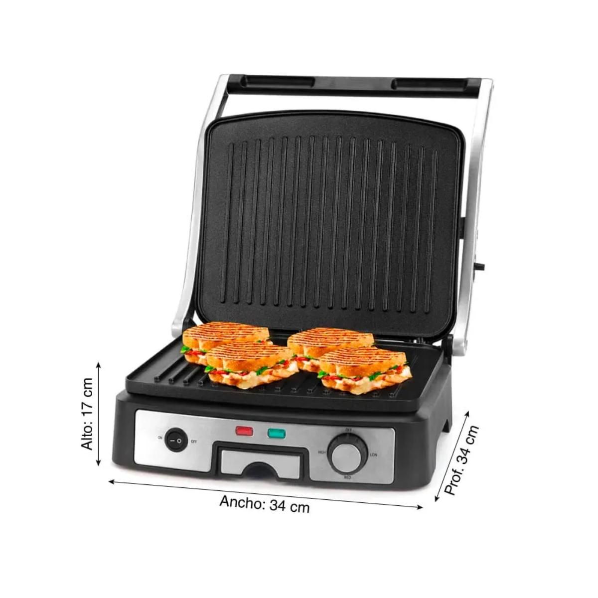 HOLSTEIN HOUSEWARES - Panini Grill Holstein 4P  Modelo HH-09106002SS