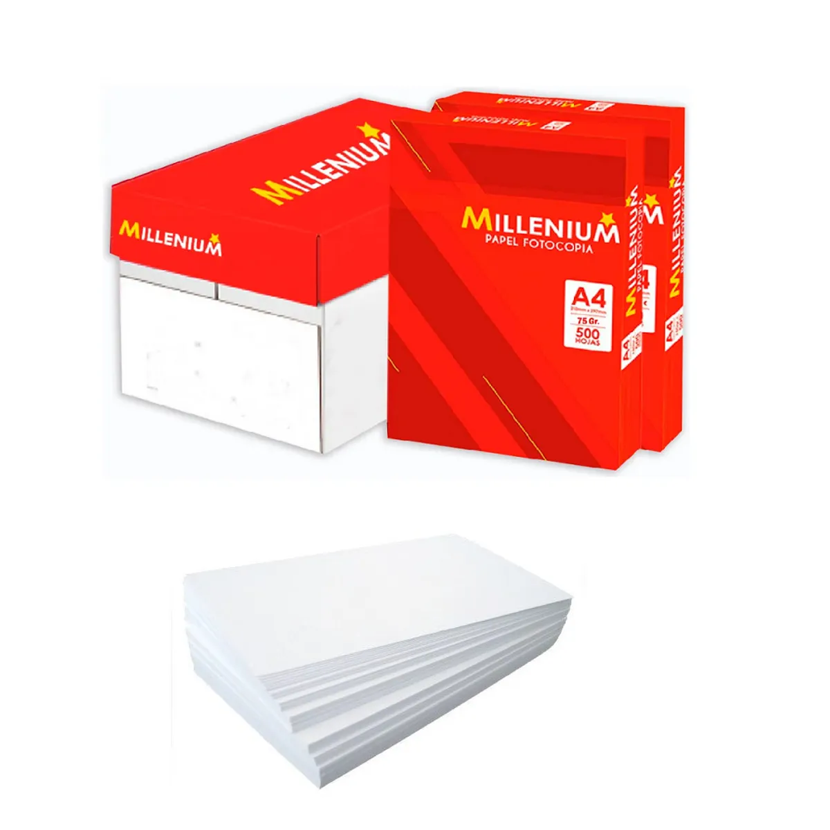 GENERICO - Papel Bond A4 papel de impresion color blanco 500 hojas