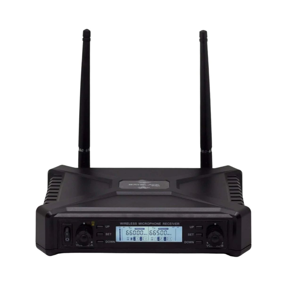 BATBLACK - Micrófono Inalámbrico Doble UHF c Pantalla LCD BT-M40 BATBLACK