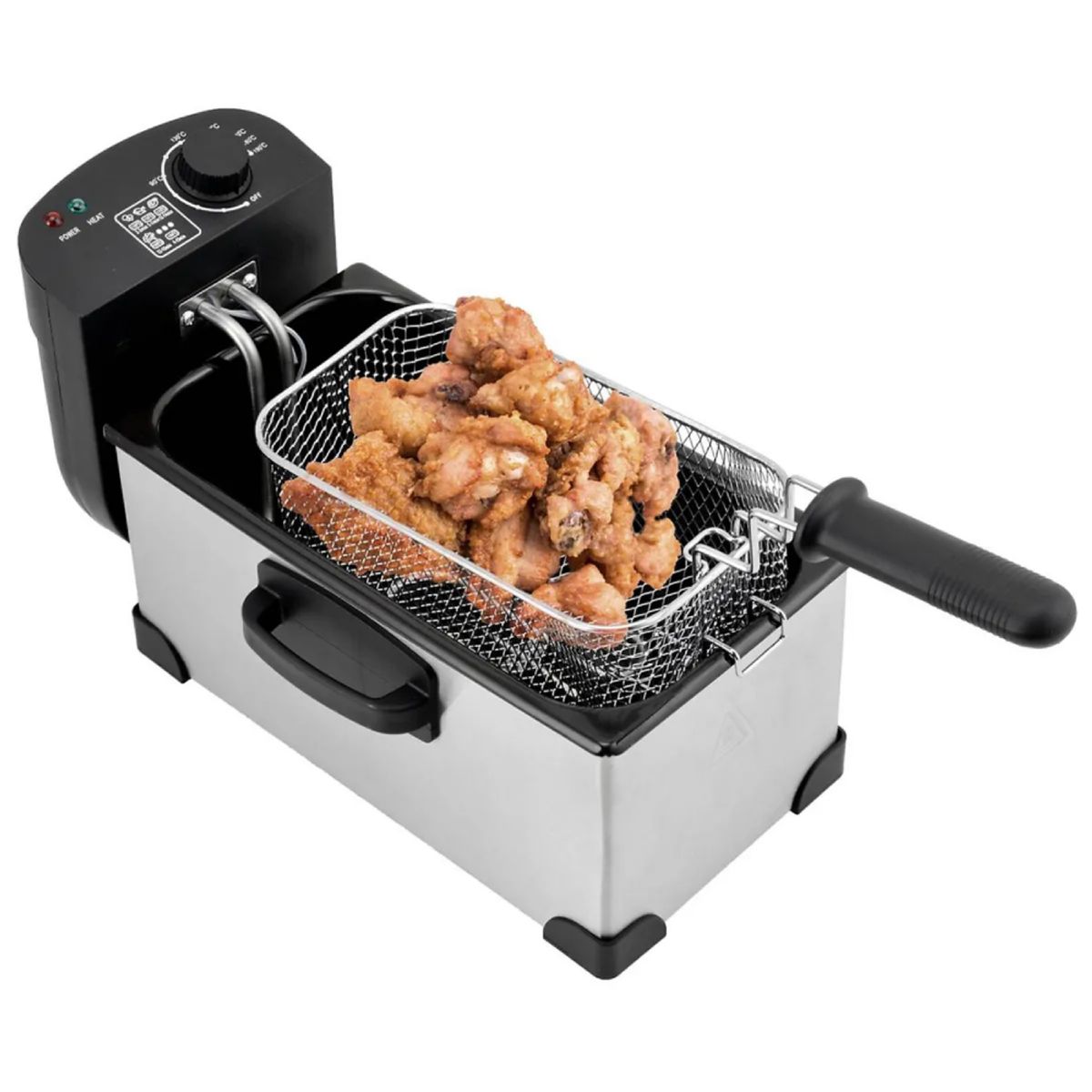 GENERICO - Freidora con Aceite Recco 3L  RFR-FRIGGERE Acero Inoxidable, 2000W con Control de Temperatura