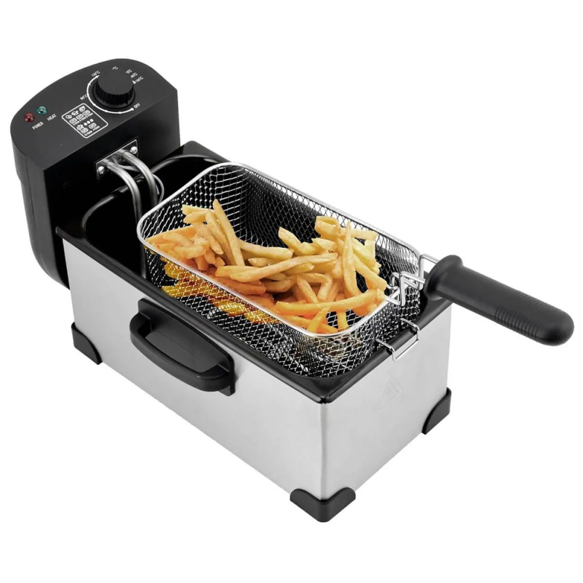 GENERICO - Freidora con Aceite Recco 3L RFR-FRIGGERE Acero Inoxidable 2000W con Control de Temperatura