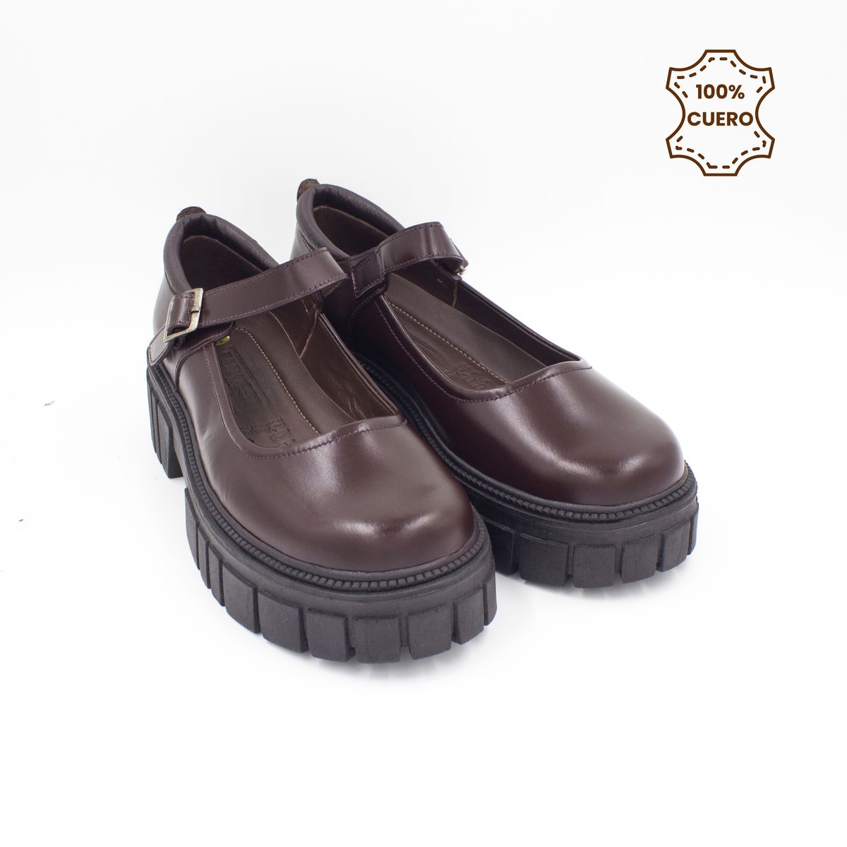 FAR WEST - Zapatos Escolares - Colegio Niña Mafer-2601 Cuero Marrón
