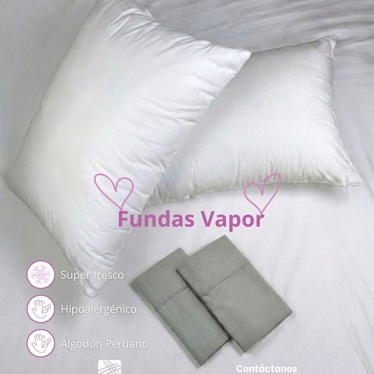 AMADEUS HOME - Pack x2 Almohadas Antialérgicas para cama Queen + Fundas Incluidas - Pack Ahorro