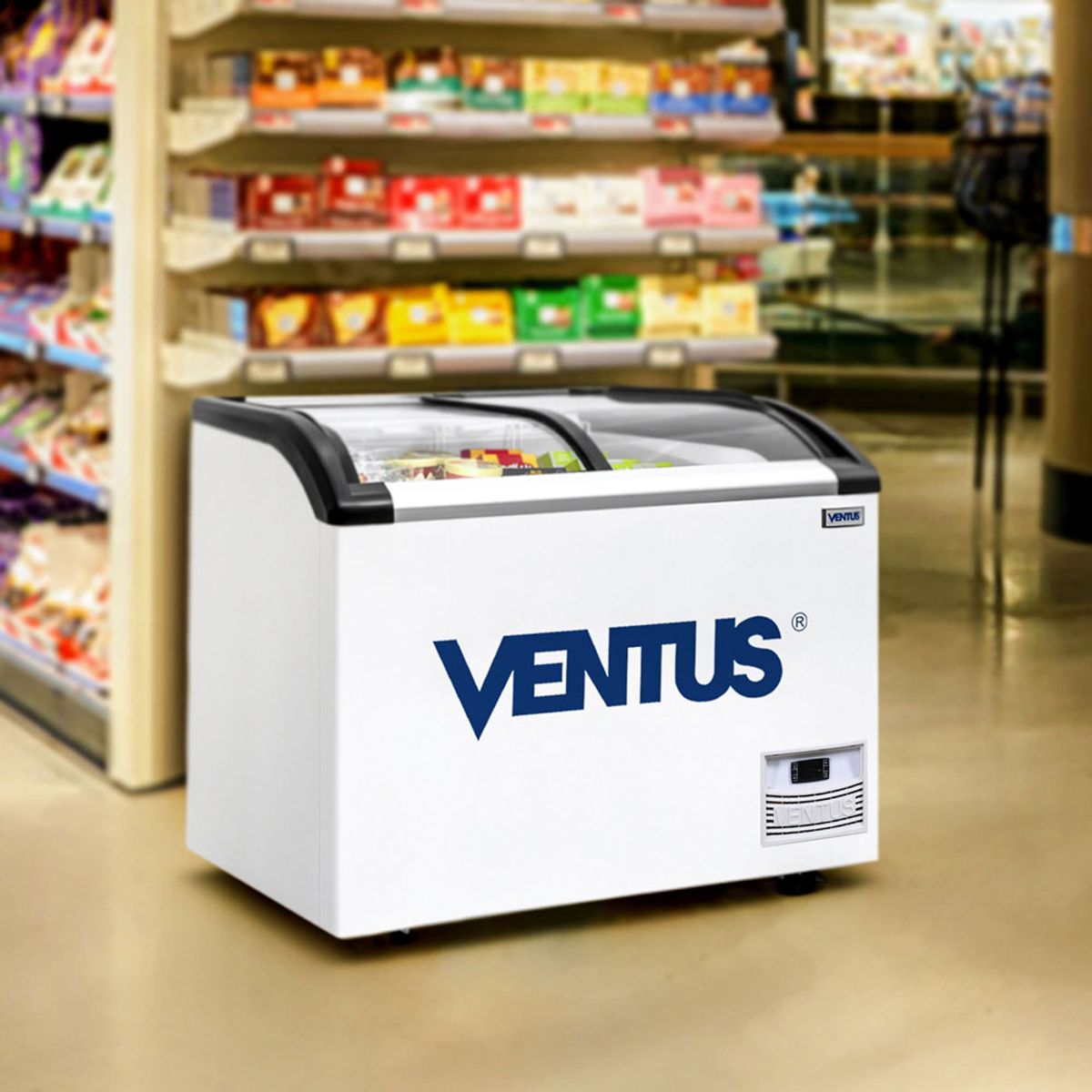 VENTUS - Ventus Congeladora Tapa Vidrio Curvo CTV-220Q PRO Blanco 220L
