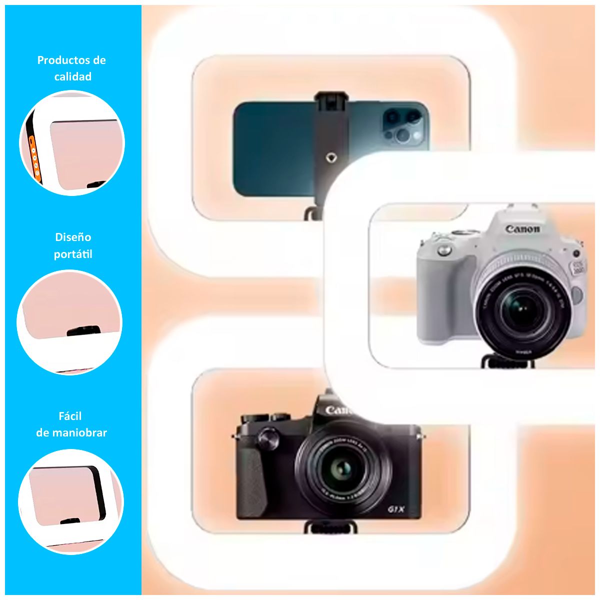 GENERICO - Luz Led Celular Cámara Portátil