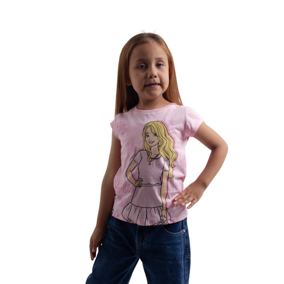 BARBIE - POLO BASICO BARBIE NIÑA ROSADO ALGODÓN