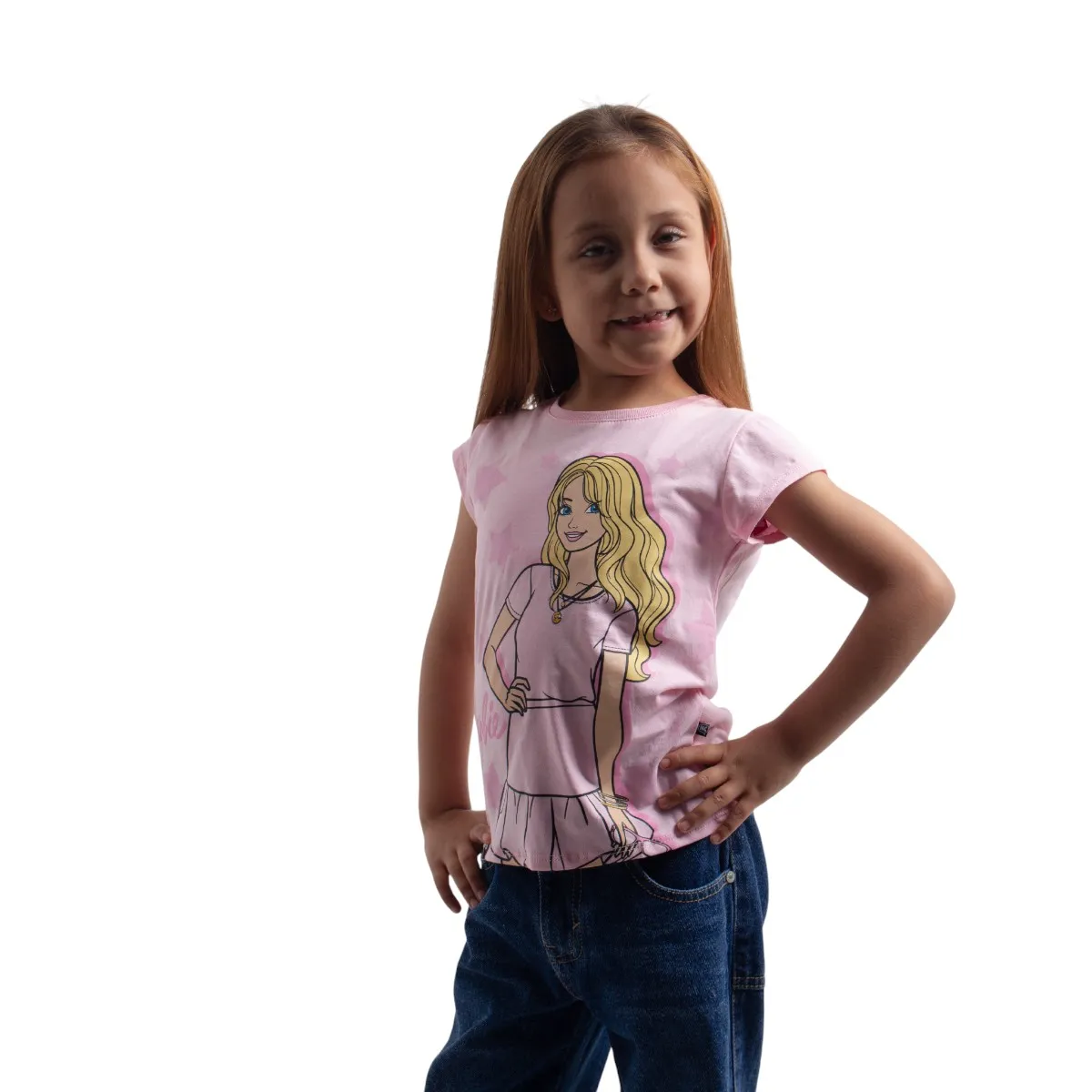 BARBIE - POLO BASICO BARBIE NIÑA ROSADO ALGODÓN