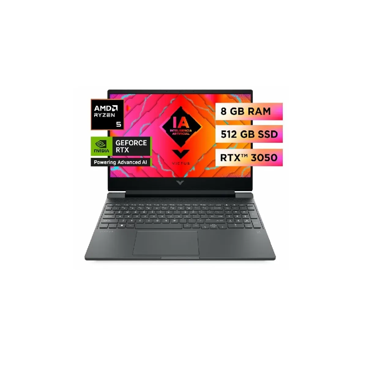 HP - Laptop HP Victus 15-FB2002LA AMD Ryzen5-8645HS 8GB RAM 512GB SSD 15 FHD RTX3050-6GB WIN11