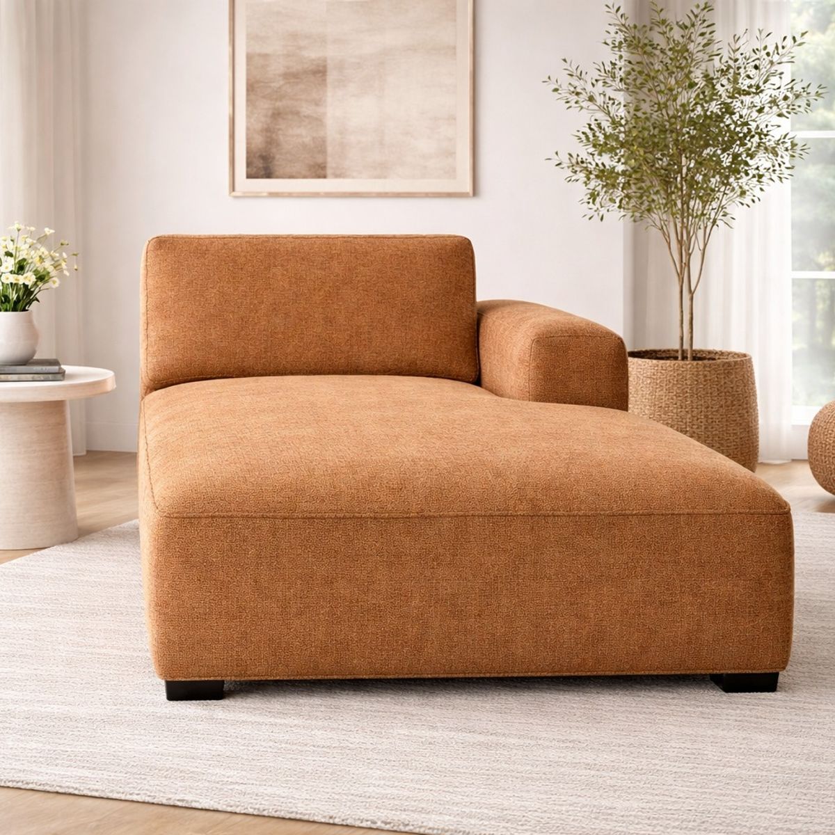 ARTSOFA - Sofá Chaise Serenité Camel Antifluido + Obsequio