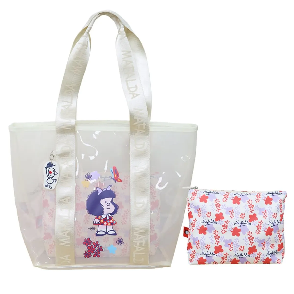 MAFALDA - Pack Bolso de Playa Mafalda Blanco + Neceser