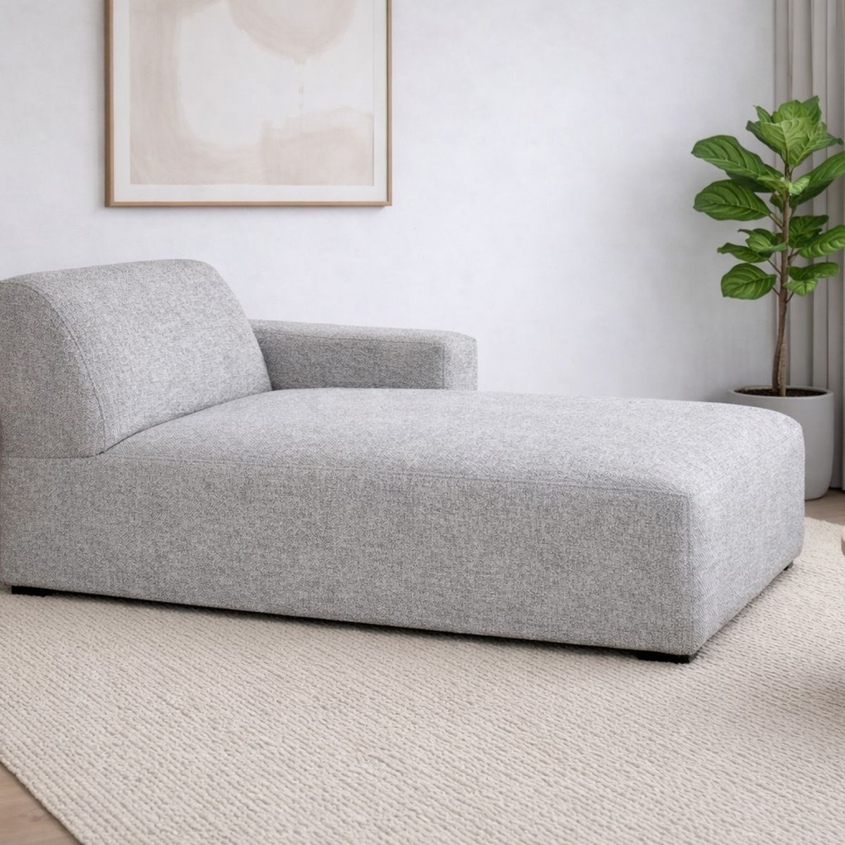 ARTSOFA - Sofá Chaise Serenité Gris Plata  Antifluido + Obsequio