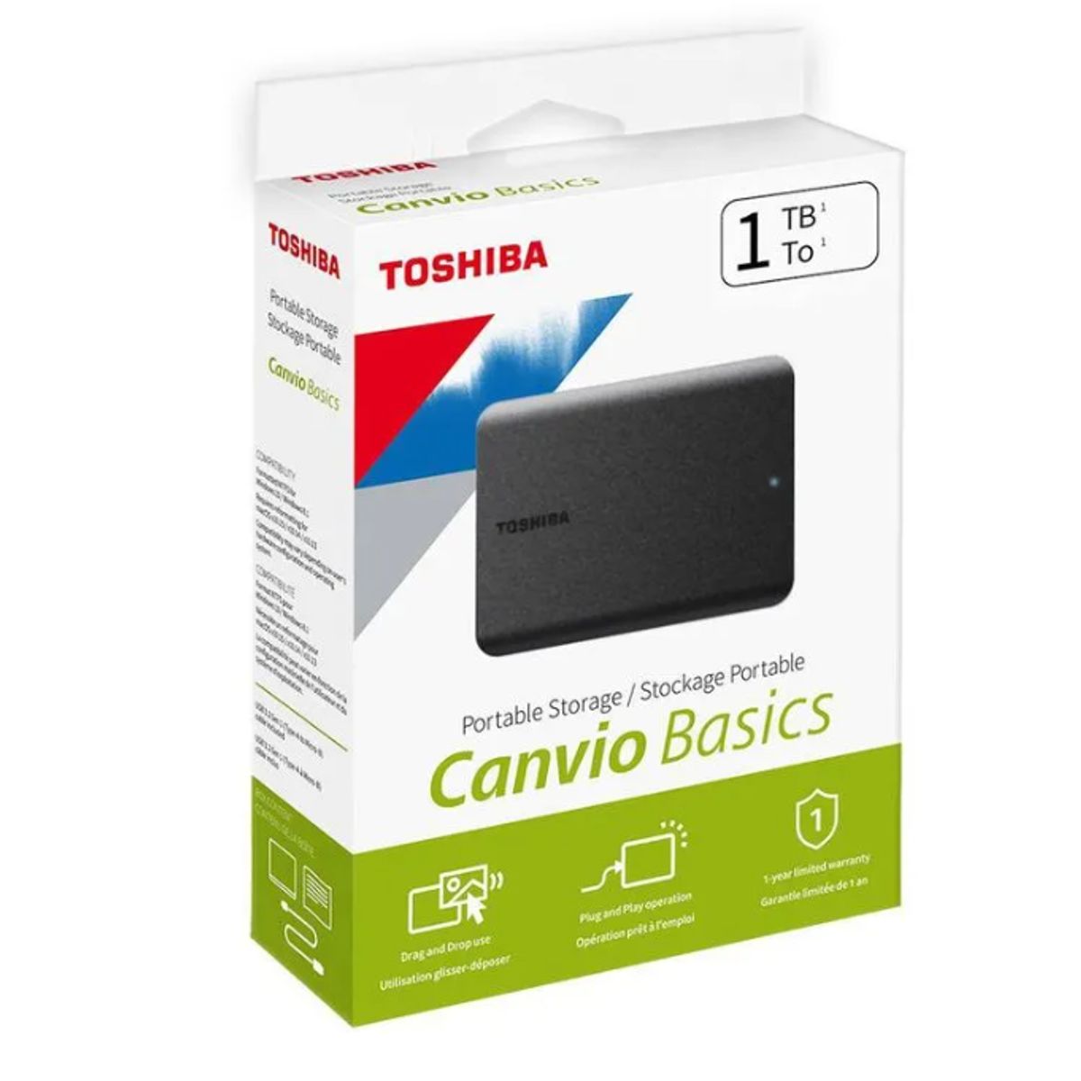 TOSHIBA - DISCO DURO EXTERNO TOSHIBA CANVIO BASIC 1TB ( DTB510XK3AA ) NEGRO - USB 3.0