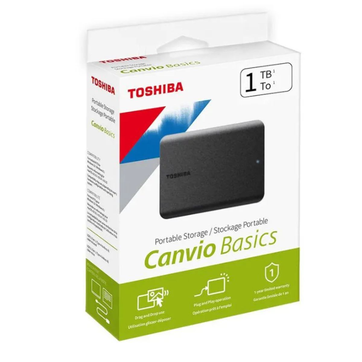 TOSHIBA - DISCO DURO EXTERNO TOSHIBA CANVIO BASIC 1TB ( DTB510XK3AA ) NEGRO - USB 3.0