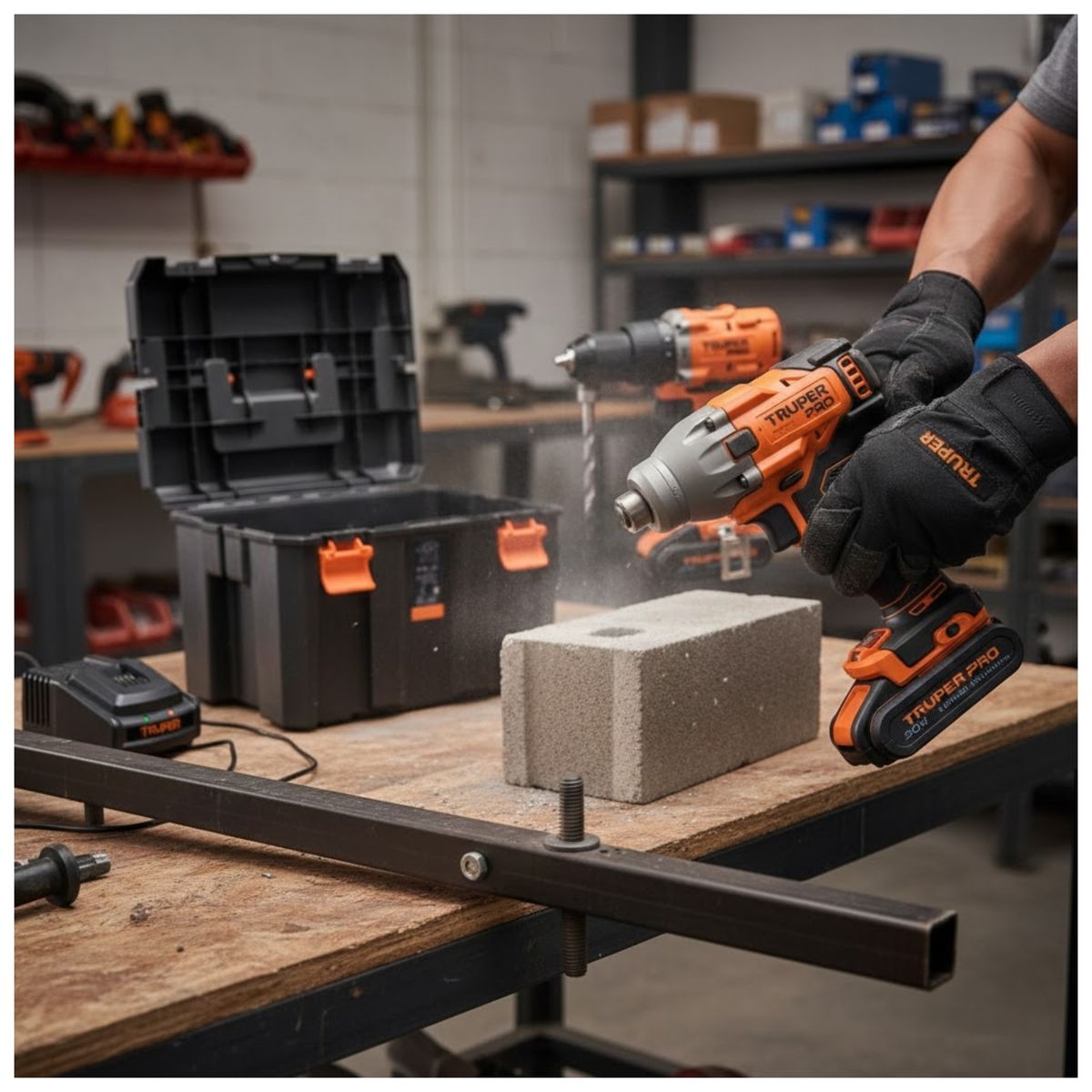 TRUPER - COMBO TALADRO PERCUTOR Y ATORNILLADOR DE IMPACTO 220Nm BRUSHLES 20V Truper
