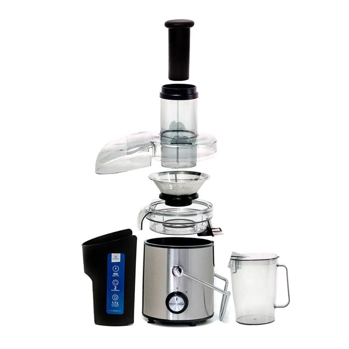 INDURAMA - Extractor de Jugos Indurama EL-CR 800W de Acero Inoxidable – Capacidad 1.1 L