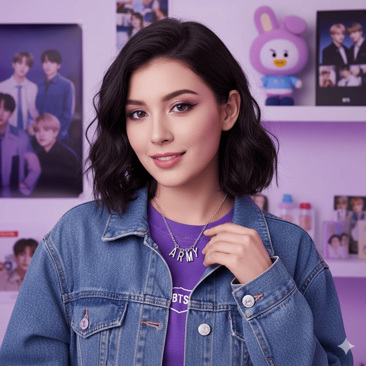 GENERICO - COLLAR DE NIÑA  DE GRUPO K-POP DE BTS - FANS DE ARMY