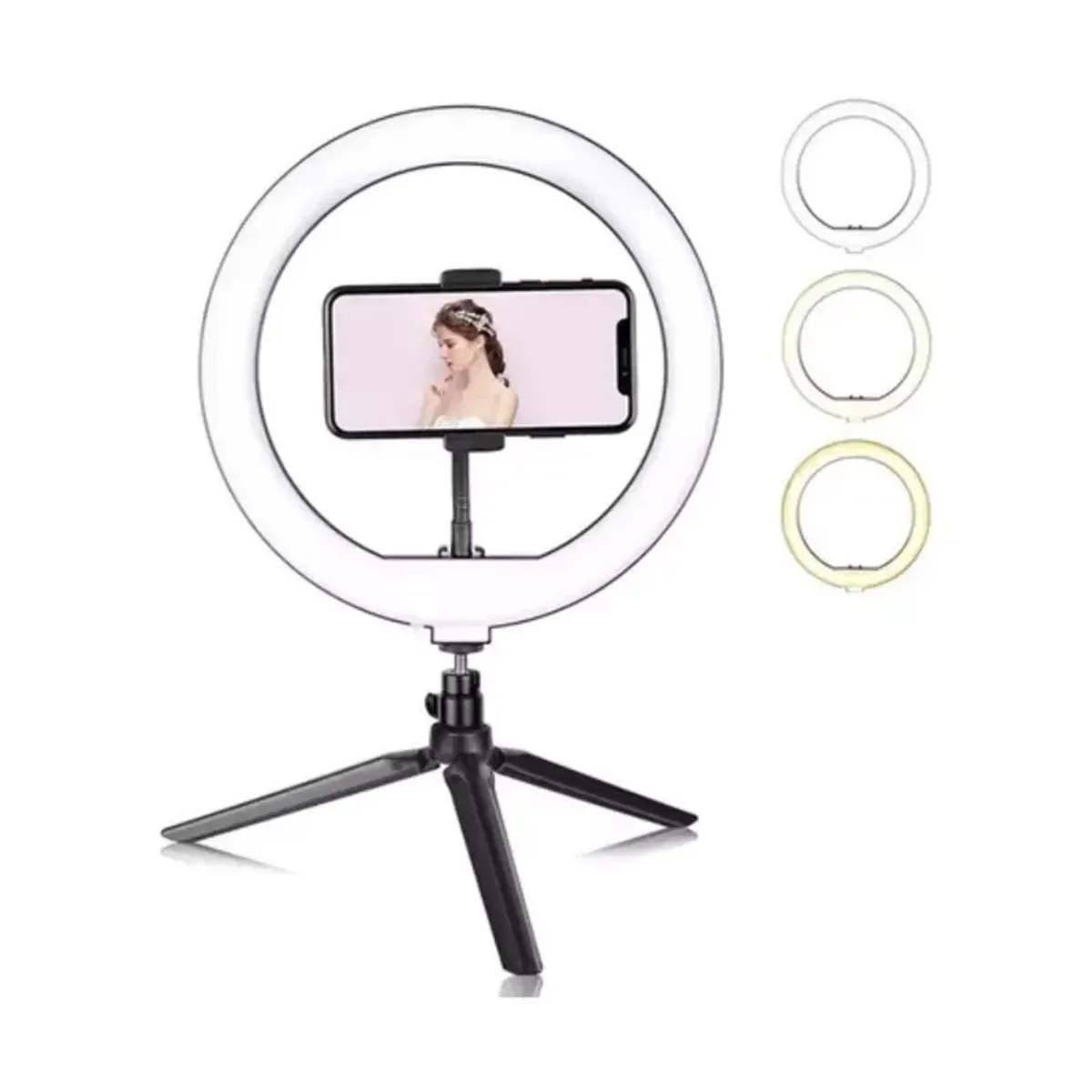 OEM - Aro de Luz LED Regulable con Trípode Soporte para Móvil para Selfies Tiktoker y Streaming en Vivo