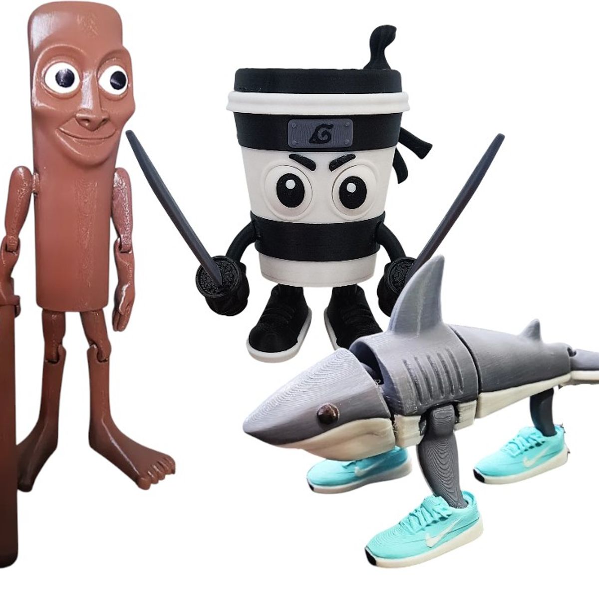 GENERICO - Italian Brainrot Pack 3 Tung Tung Sahur, Asesino Capuccino y Tralalero Tralala