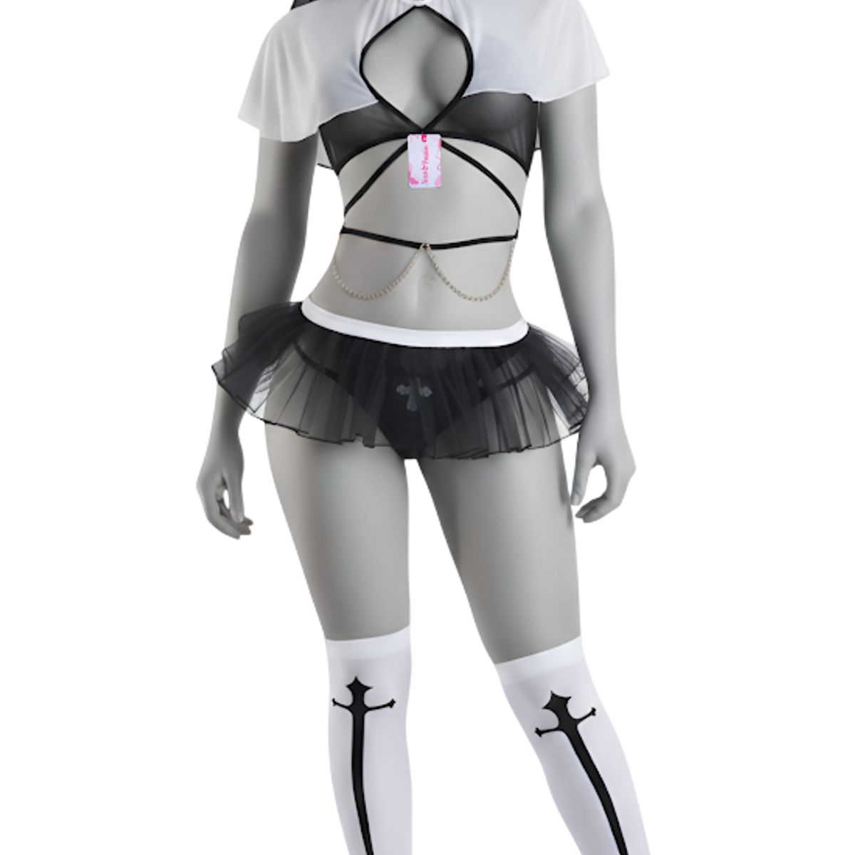 GENERICO - DISFRAZ DE MONJA LENCERIA TUTU SEXY