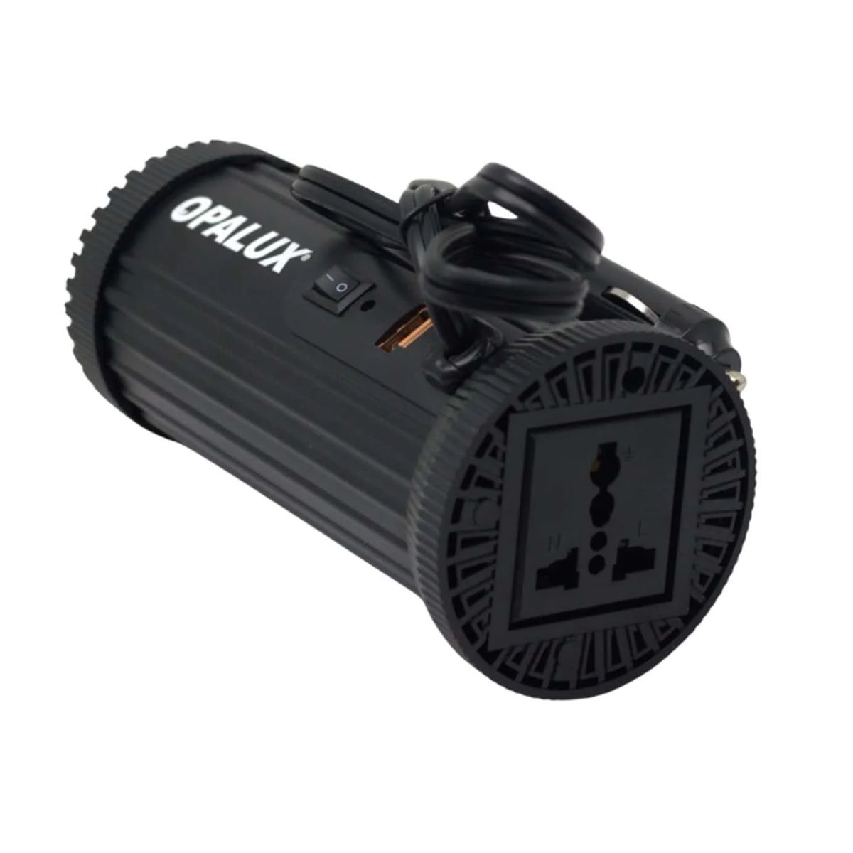 OPALUX - Inversor pAuto 150W Onda Senoidal Modificada DC-AC Surge 300W Entrada 12VDC 220VAC OP-CR150M OPALUX