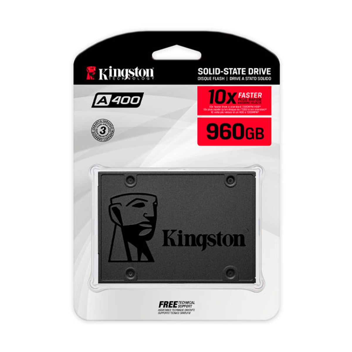 KINGSTON - Unidad de Estado Solido Kingston A400, 960GB, SATA 6.0 Gb/s, 2.5 SSD