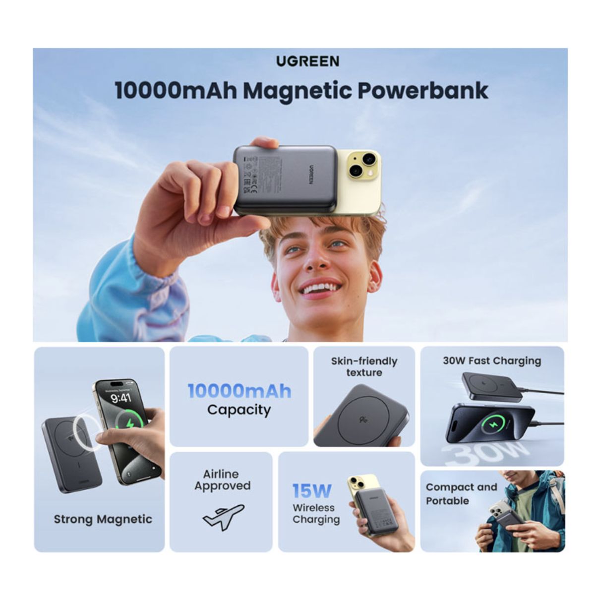 UGREEN - Cargador MagSafe Original Ugreen 30W 10000 mAh