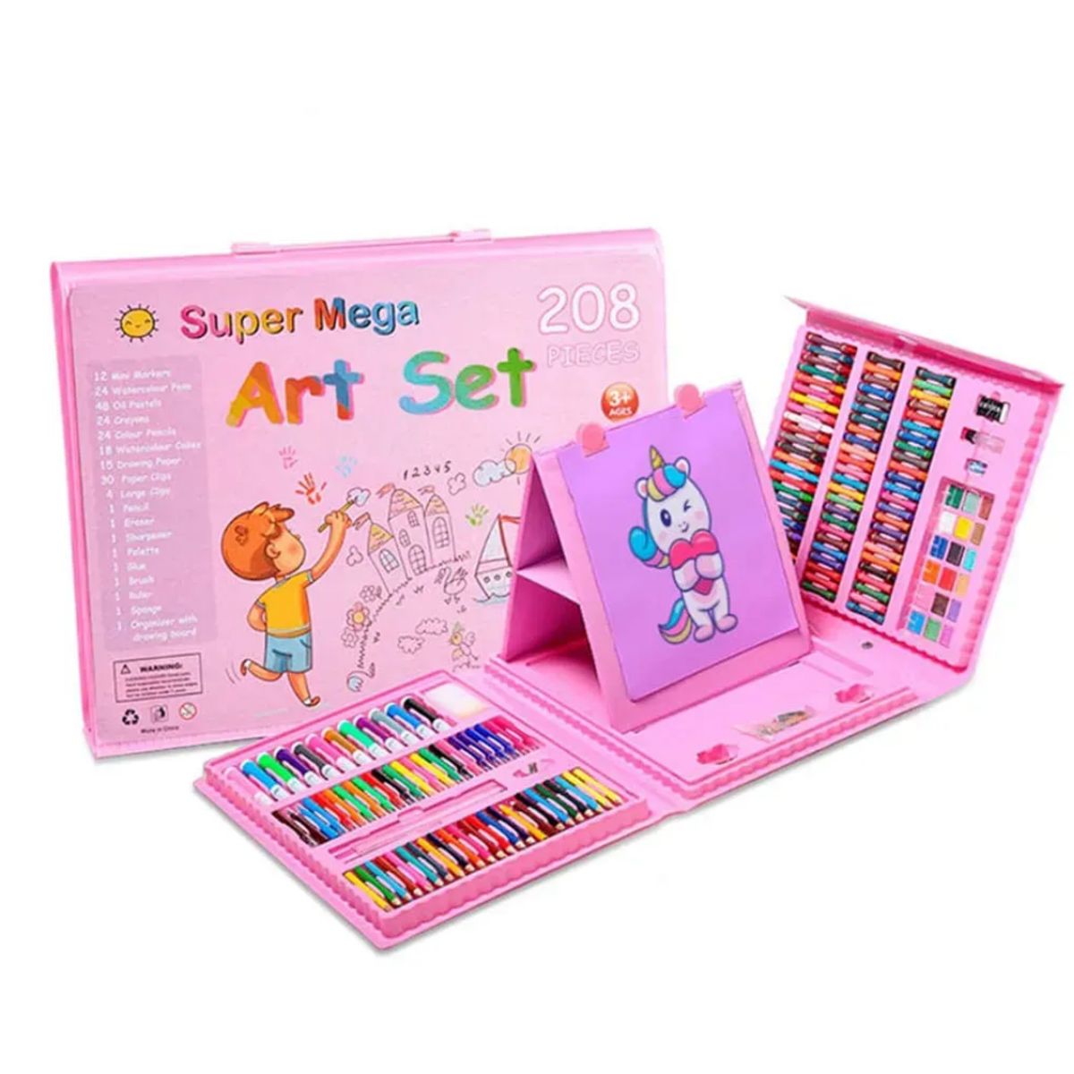 GENERICO - Set de Arte Plumones Lápices Crayolas Acuarelas de Colores 208 piezas