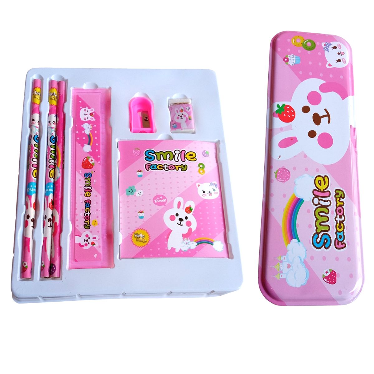 GENERICO - Juego de Una cartuchera lápices borrador y otros útiles escolares