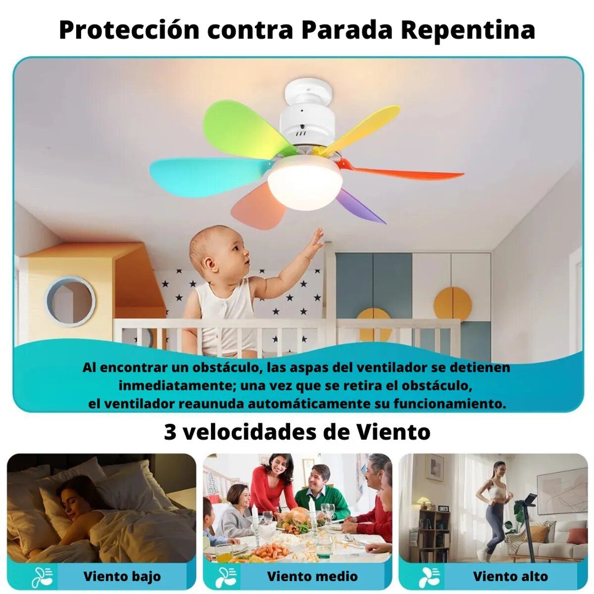 GENERICO - Ventilador Foco de Techo 2 en 1 Ahorrador 40W con Control