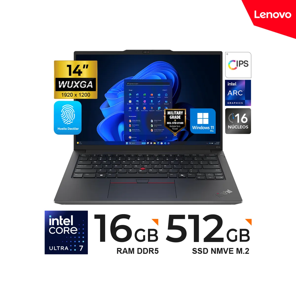 LENOVO - Laptop Lenovo ThinkPad E14 Gen6Ultra7 155H 16GB 512GB Windows11Pro.