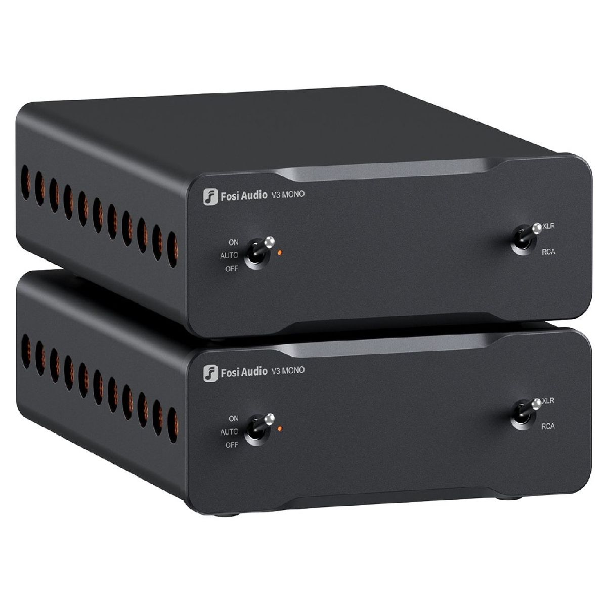 GENERICO - DOS AMPLIFICADORES DE POTENCIA FOSI V3 MONO DE 240W RMS A 4 OHM