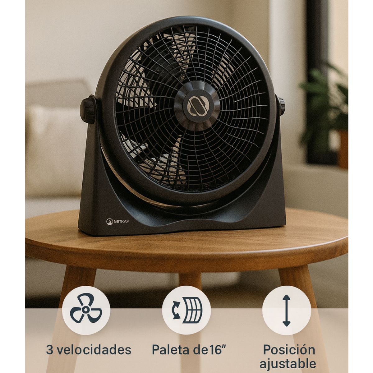 MIRAY - Ventilador Circular Miray 16” VMC-1058  Circulador de Aire Potente y Compacto