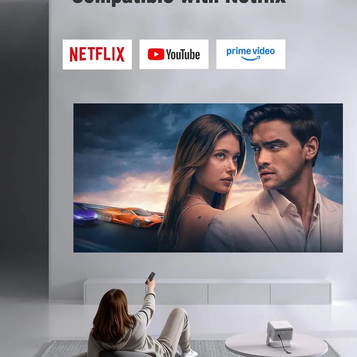 LUMEN - Proyector Netflix, Youtube Y Prime Video 25000 Lumen - Blanco