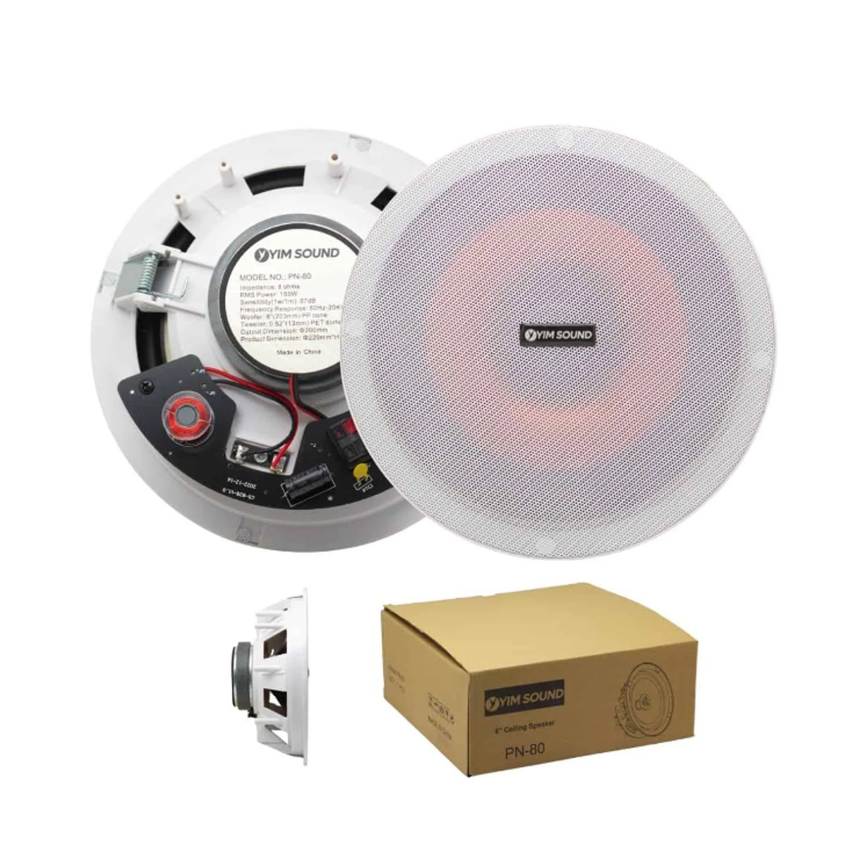 GENERICO - Parlante Ambiental para Cielo Raso 8” de 2 Vías 150W PN-80 YIM SOUND