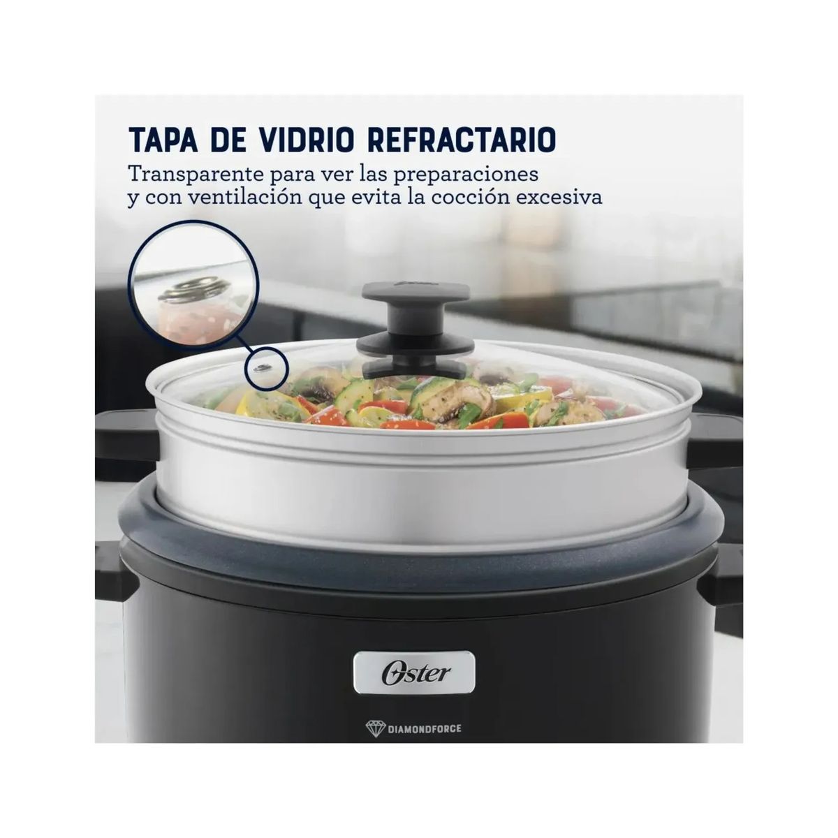 OSTER - Olla Arrocera Oster Negro DiamondForce 15 Tazas CKSTRC15DFBLK