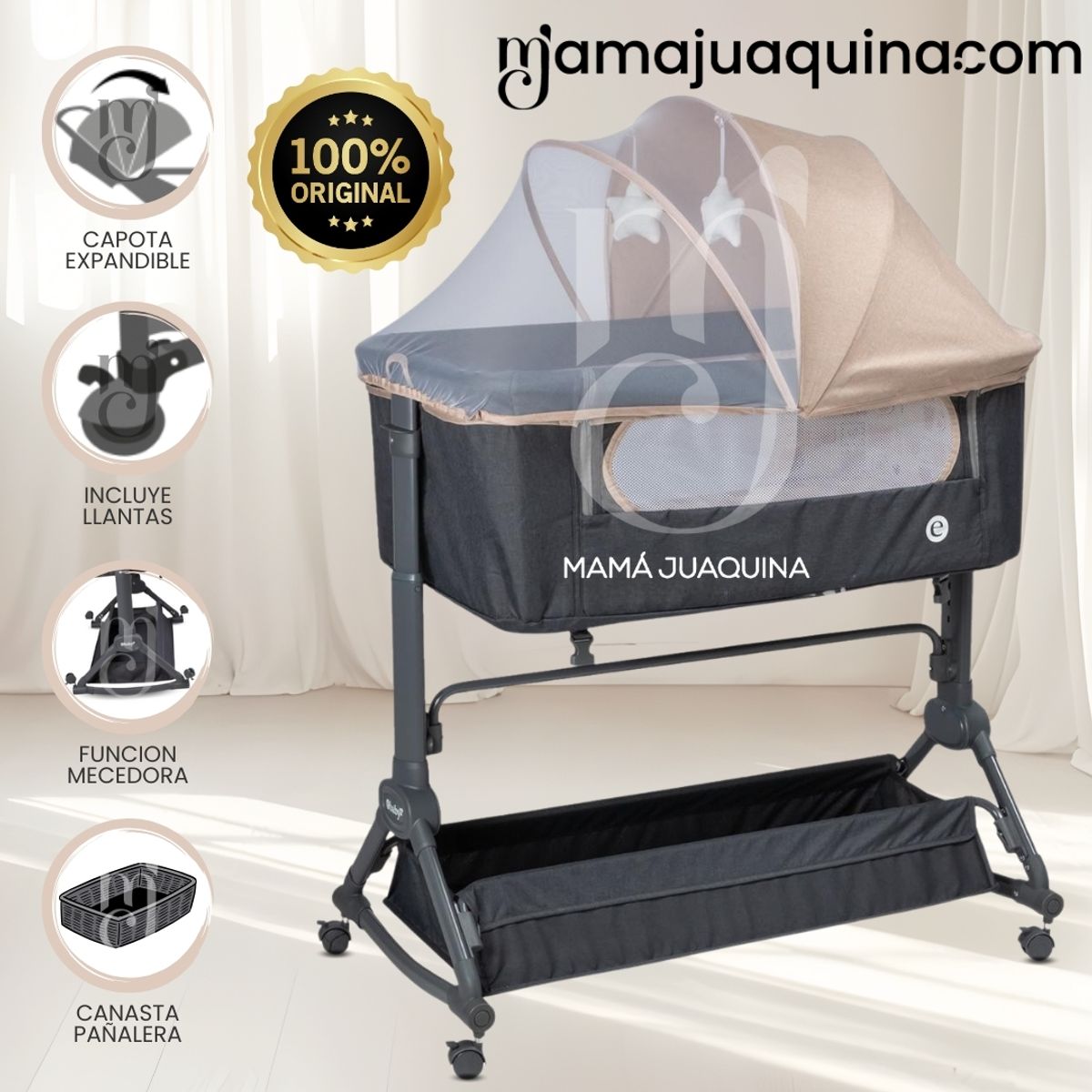 Baby - Cuna Colecho de Lujo «ATENEA» Edición Limitada Beige