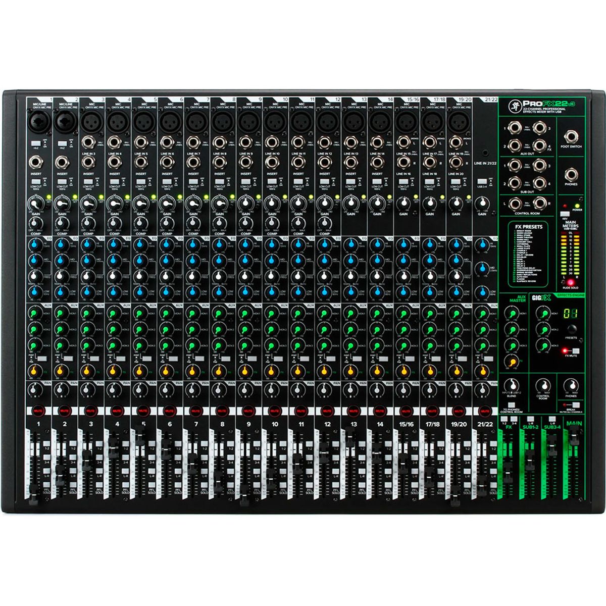 MACKIE - Mezclador Mackie ProFX22v3 22 Canales con Efectos