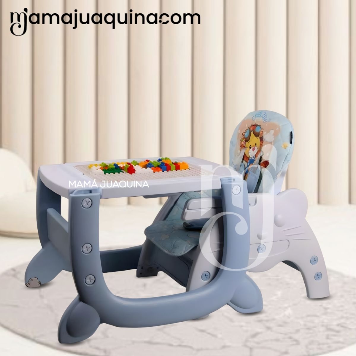BABY - Silla de Comer Escritorio 2 en 1 «EY KITTY» Edición Exclusiva Blue
