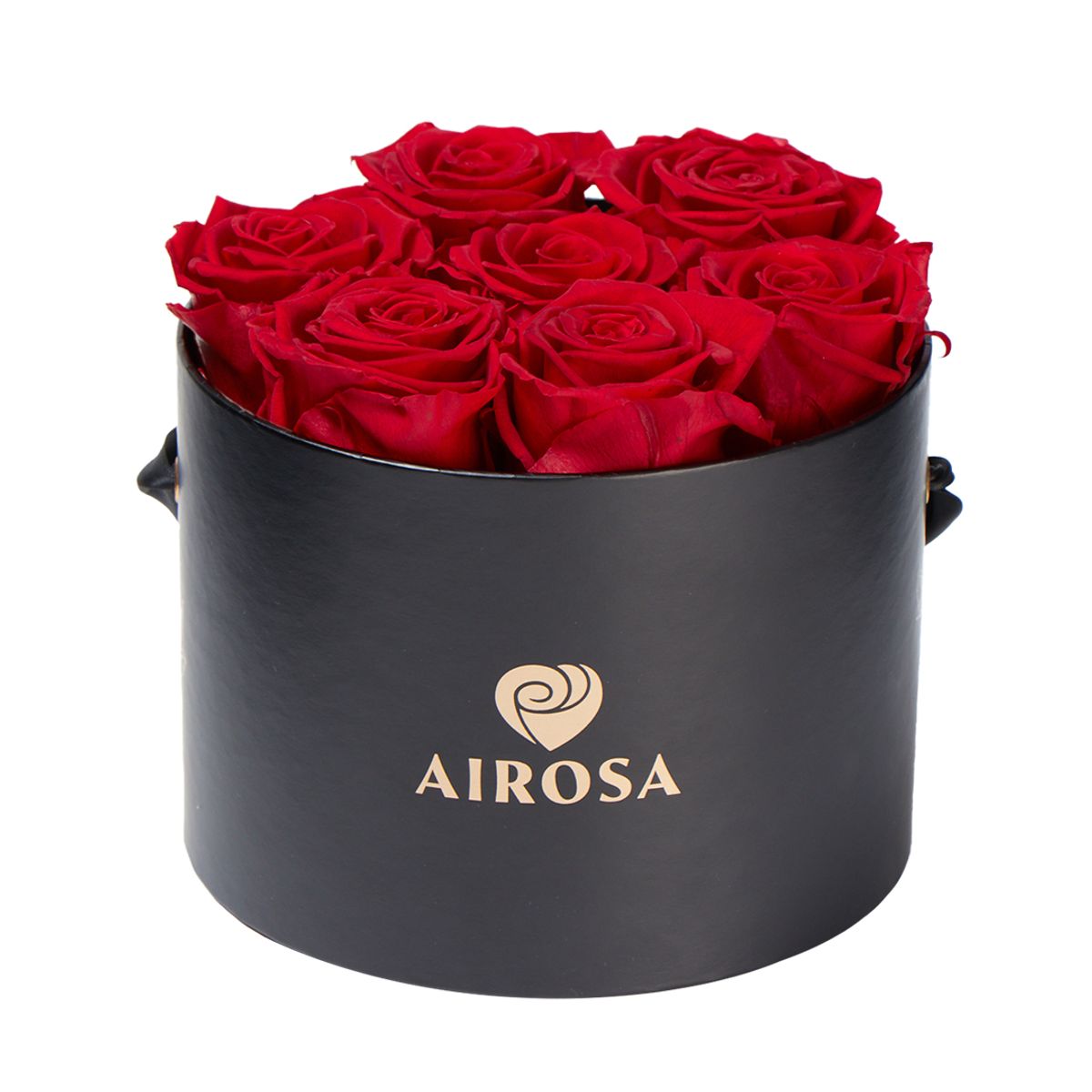AIROSA - Arreglo de 7 Rosas Eternas AIROSA - Box Cilíndrico Premium + Tarjeta de Lujo