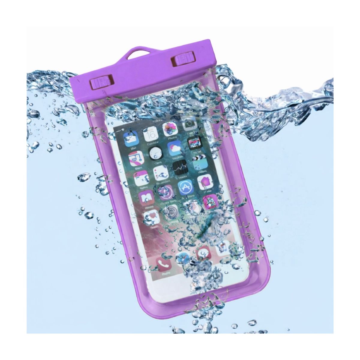GENERICO - Funda Acuatica con Flotador para Celular Sellado Hermetico Morado