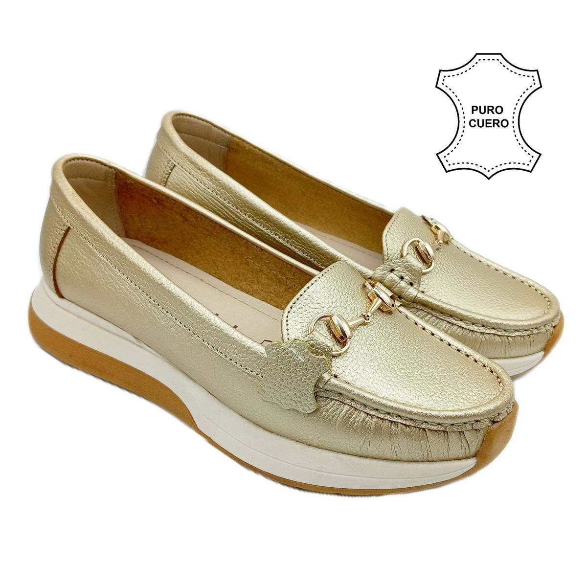 GENERICO - Mocasines Casuales Mujer De Cuero Legitimo