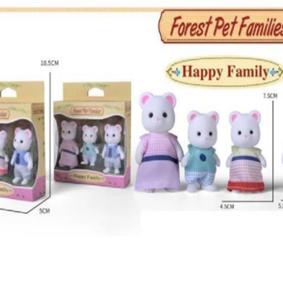 GENERICO - Set Ternurines con forma de Osos Blancos x3