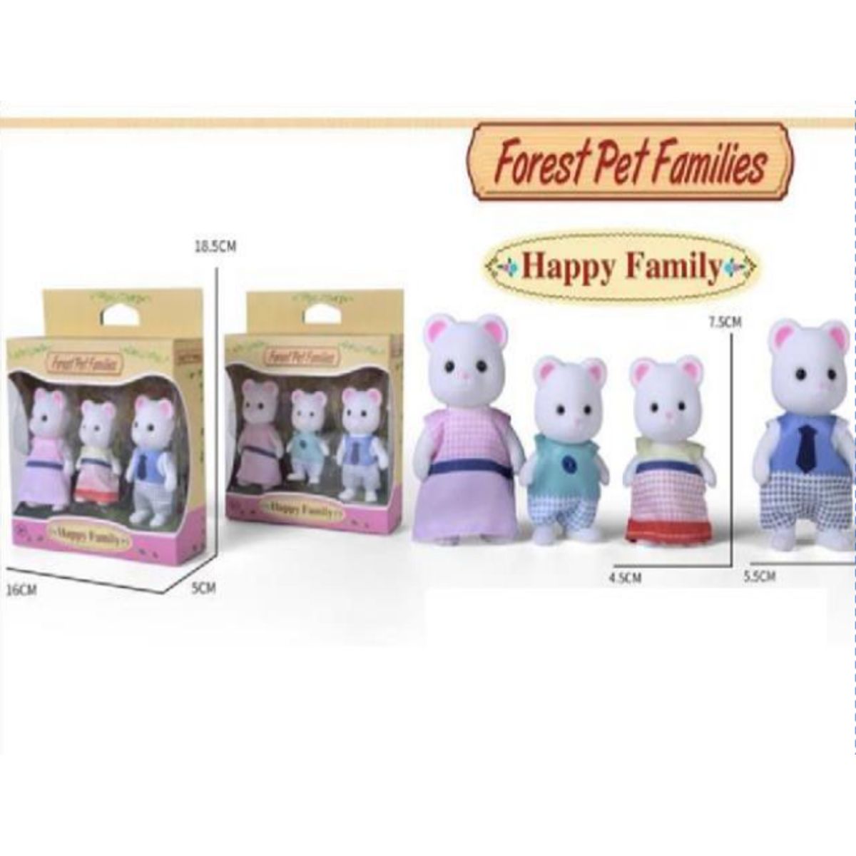 GENERICO - Set Ternurines con forma de Osos Blancos x3